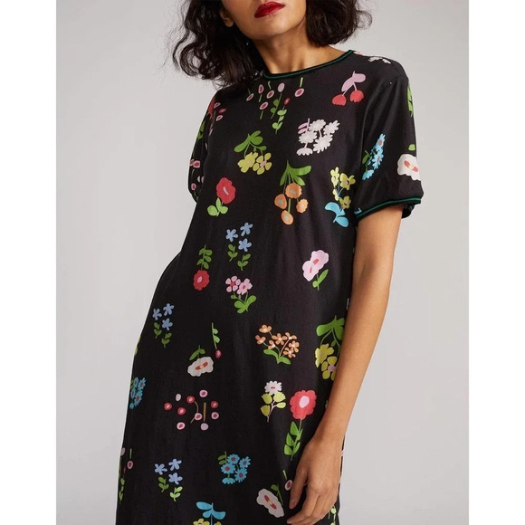 Cynthia Rowley Raya Tee Midi Dress - Floral - Black Multi/Black Floral - Picture 3 of 8